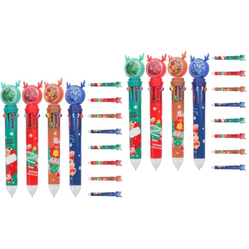 SEWACC 2 Sätze Teiliges Weihnachts Kugelschreiber Mit Spitze Bunte Cartoon Motive Glattes Schreiben Für Schüler Kreative Weihnachtsgeschenke Langlebige Tintenstifte Für 12 Stücke * 2 von SEWACC