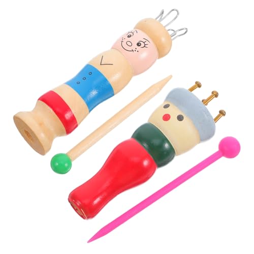 SEWACC 2 Satz Holz Strickwerkzeug Teiliges Diy Garn Flechtwerkzeug für Anfänger Benutzerfreundliche Spulenstrickmaschine Langlebige Holzstruktur für Kreative Projekte mit von SEWACC