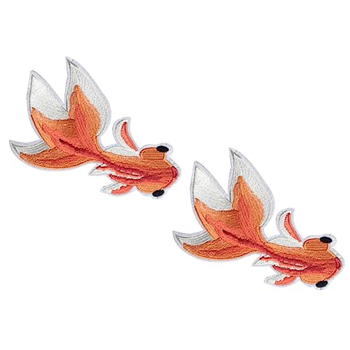 SEWACC 2 Stk. Goldfisch Bestickte Aufnäher Bügelflicken DIY Kleidung Reparatur Applikationen für Shirts Jeans Rucksäcke SEWACC 2 Stk. Goldfisch Bestickte Aufnäher Bügelflicken DIY Kleidung Reparatur Applikationen für Shirts Jeans Rucksäcke von SEWACC