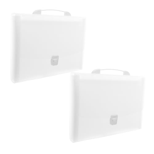 SEWACC 2 Stück Aktenordner mit Fächern Erweiterbarer Akkordeon-ordner mit Robustem Griff Halbtransparentes Multi-taschen Dokumenten-organizer für Lehrer Büro und Schule von SEWACC