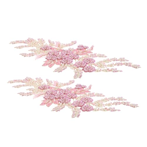 SEWACC 2 Stück Aufnähbare Bestickte Spitzenborte mit Glitzer Pailletten für Dekoration von Hochzeitskleidern und Diy Bekleidungsaccessoires von SEWACC