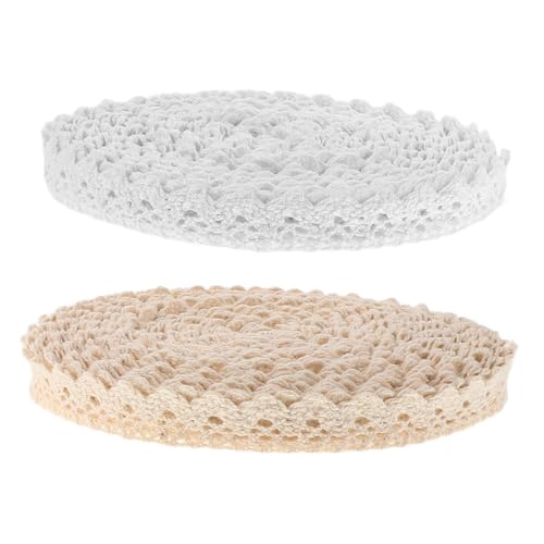 SEWACC 2 Stück Baumwoll-spitzenband Breit Yards Floral Bestickte Häkelspitze Vintage Spitzenborte für Hochzeit Dekoration DIY Nähen Bastelprojekte SEWACC 2 Stück Baumwoll-spitzenband Breit Yards Floral Bestickte Häkelspitze Vintage Spitzenborte für Hochzeit Dekoration DIY Nähen Bastelprojekte von SEWACC