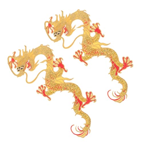 SEWACC 2 Stück Chinesische Drachen Aufnäher zum Aufnähen Bestickte Bügelbilder für DIY Kleidung Rucksäcke Jacken Hautfreundlich Langlebig SEWACC 2 Stück Chinesische Drachen Aufnäher zum Aufnähen Bestickte Bügelbilder für DIY Kleidung Rucksäcke Jacken Hautfreundlich Langlebig von SEWACC