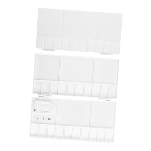 SEWACC 2 Stück Fächer Klappbare Aquarellpalette Kunststoff für Wasserfarben Gouache und Mehr für Künstler und Schüler Tragbar und Vielseitig Einsetzbar von SEWACC
