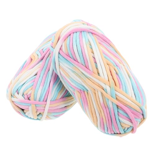 SEWACC 2 Stück Farbiges Geflochtenes Wollgarn Für Strickhandschuhe Haushaltsstrickgarn Strickzubehörgarn Für Schals Geschmeidige Strickgarne Leichtes Garn Geschmeidiges Häkelgarn von SEWACC