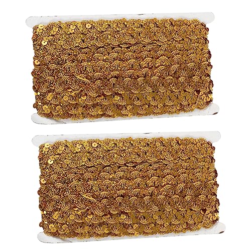 SEWACC 2 Stück Glitzernde Paillettenborte Dekorative Spitzenborte für DIY Kleidung und Bastelprojekte für Hochzeiten und Bühnenoutfits von SEWACC