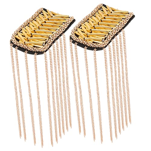 SEWACC 2 Stück Goldene Metall Epauletten mit Quasten Schulterabzeichen für Uniform Kostüm Zubehör Kinderfest Kleidung Bühne Zubehör SEWACC 2 Stück Goldene Metall Epauletten mit Quasten Schulterabzeichen für Uniform Kostüm Zubehör Kinderfest Kleidung Bühne Zubehör von SEWACC