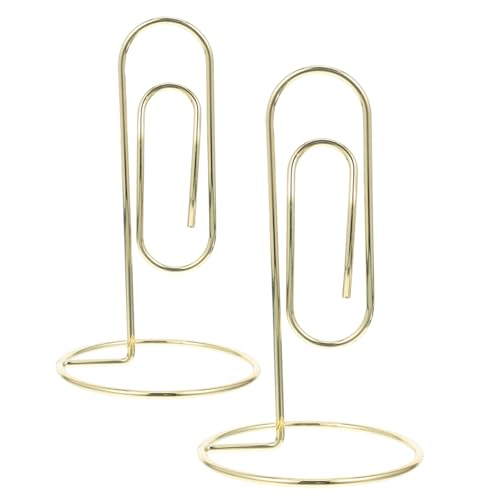 SEWACC 2 Stück Goldene Metall Tischkartenhalter Multifunktionale Memo Clips für Büro Visitenkarten Notizen Fotos Robuste Tragbare Dokumentenständer für von SEWACC