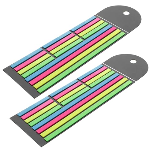 SEWACC 2 Stück Haftstreifen Bunte Textmarkerstreifen für Notizen Kurze und Lange Index Tabs Transparente Lesehilfen für Schule und Büro für Schüler und Lehrer von SEWACC