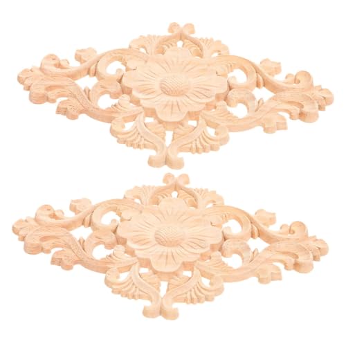 SEWACC 2 Stück Holzornamente Möbel Applikationen Set Holzgeschnitzte Vintage Dekorative Onlays für Schrank Tür Rahmen Wanddeko Langlebig und Detailreich SEWACC 2 Stück Holzornamente Möbel Applikationen Set Holzgeschnitzte Vintage Dekorative Onlays für Schrank Tür Rahmen Wanddeko Langlebig und Detailreich von SEWACC