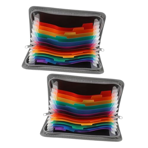 SEWACC 2 Stück Kleiner Accordion File Organizer mit Reißverschluss Erweiterbarer Multi Layer Ordner für Quittungen Dokumente und Karten Kompakter Robuster Mini Foliomappe für Büro und von SEWACC