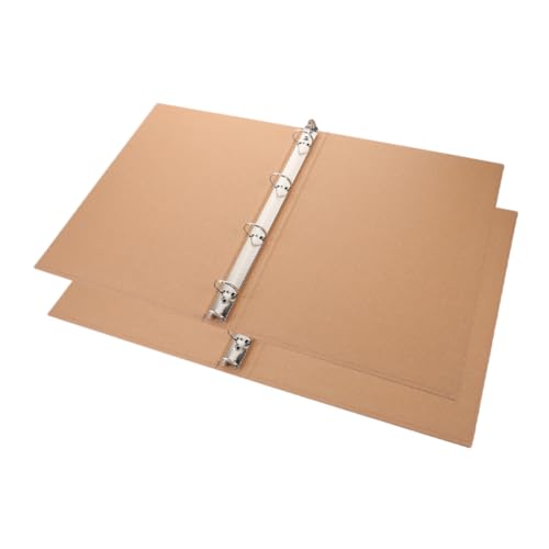 SEWACC 2 Stück Kraftpapier Binder Cover Wiederverwendbare Ring Notizbuchhülle Ästhetischer Schnellhefter für Büro Studium Stabil Schmutzabweisend von SEWACC