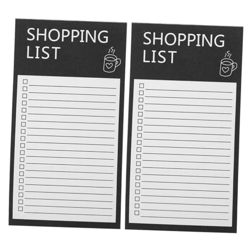 SEWACC 2 Stück Magnetische Notizblöcke Einzigartigem Design Langlebig Wiederverwendbar Englische Einkaufsliste für Kühlschrank Praktisches Tragbares Notizpad für To do listen und von SEWACC
