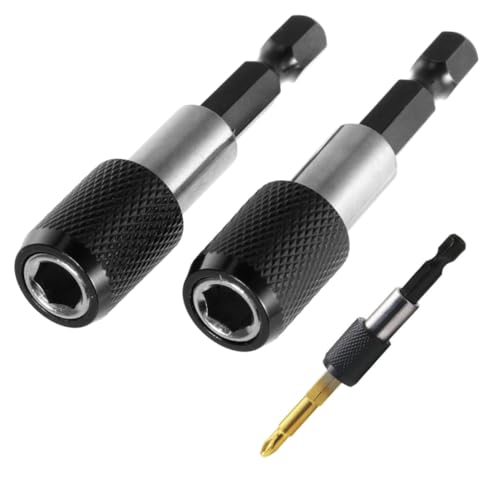 SEWACC 2 Stück Magnetischer Schnellverschluss Bithalter Verlängerungsstange Hexagonal mit Verriegelung für Bohrer und Schraubendreher Teiliges zur Effizienzsteigerung Beim Schrauben von SEWACC