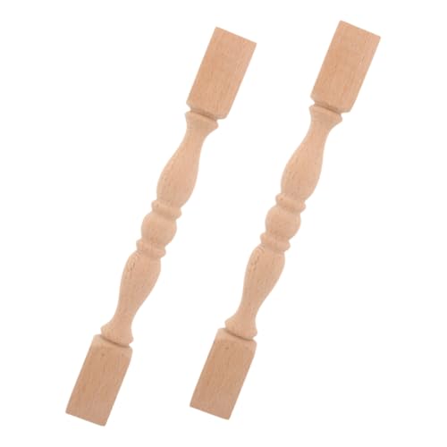 SEWACC 2 Stück Massive Holzsäulen Unlackierte Holzbaluster für Treppen und Möbel Spindeln Handgefertigte Dekorative Treppenbaluster für Wohnkultur und Möbelakzente von SEWACC