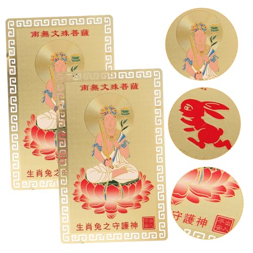 SEWACC 2 Stück Messing Karten Chinesisches Neujahrsdekor Glücksornament mit Chinesischen für Tisch und Regal Dekoration SEWACC 2 Stück Messing Karten Chinesisches Neujahrsdekor Glücksornament mit Chinesischen für Tisch und Regal Dekoration von SEWACC