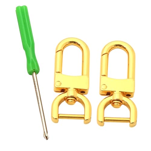 SEWACC 2 Stück Metallhaken Schraubverschluss Abnehmbare D-ring Clips Langlebige Taschenriemen Ersatz-hardware für Rucksack Gepäck Einfache Werkzeugfreie Montage Modernes Design in Gold von SEWACC