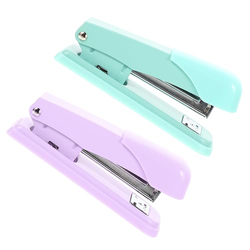 SEWACC 2 Stück Multifunktionale Metall Hefter Pastellfarben Ergonomisches Design für Schule Büro und Zuhause und Arbeitsersparnis durch Einfache Handhabung von SEWACC