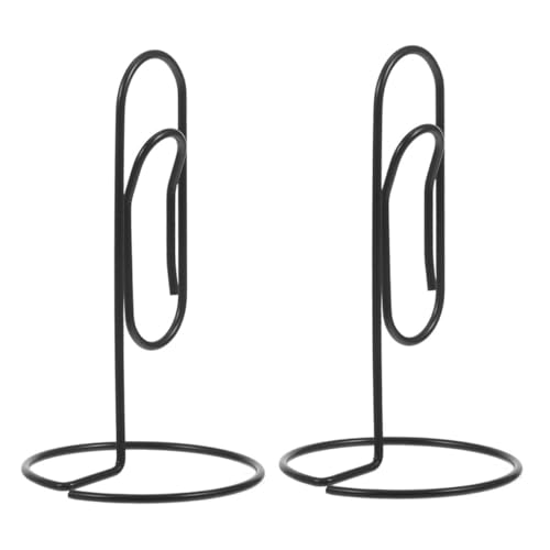 SEWACC 2 Stück Multifunktionale Papierclip Halter für Schreibtisch Dokumentenständer für Visitenkarten Notizen und Menükarten Schwarz für Büroorganisation und Moderne Präsentation von SEWACC