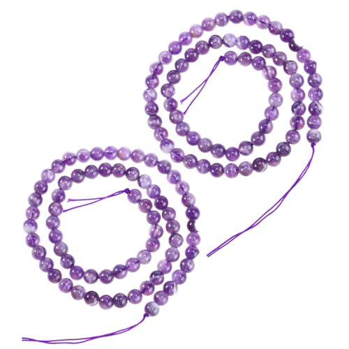 SEWACC 2 Stück Natürliche Amethystperlen Lose Edelsteinperlen ca Strang Lila Schmuckherstellung DIY Armband Halskette Basteln von SEWACC