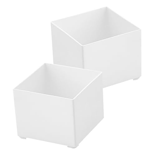 SEWACC 2 Stück Notizblockhalter Kunststoff Organizer für Schreibtisch Memo Pad Halter Aufbewahrungsbox Praktische Ablage für Büro Zuhause Weiß Mittlere von SEWACC