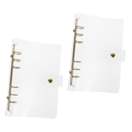 SEWACC 2 Stück PVC Ringordner Hülle Gold Wiederverwendbare Notizbuch Umschläge für Büro Reise Lose Organizer Langlebige Transparente Binder Covers von SEWACC