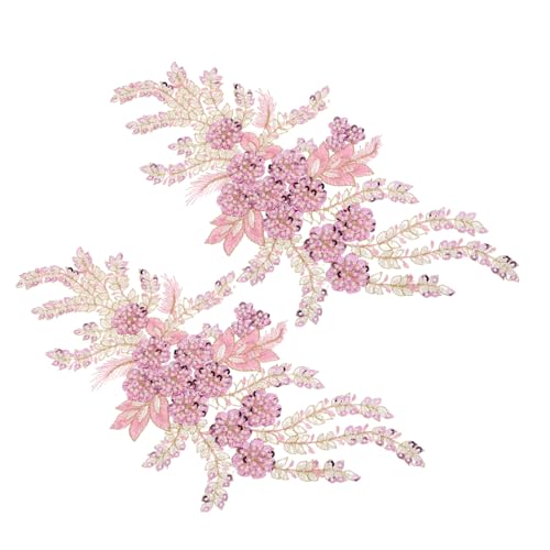 SEWACC 2 Stück Pailletten Lace Aufnäher für Hochzeitskleider Diy Nähzubehör Romantische Dekoration für Brautpartys von SEWACC