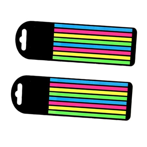 SEWACC 2 Stück Professionelle Fluoreszierende Lesestreifen Selbstklebende Highlight Strips für Bücher und Markierungen Tragbare Pet Haftnotizen Farbige Lesemarken zur Leseförderung und von SEWACC