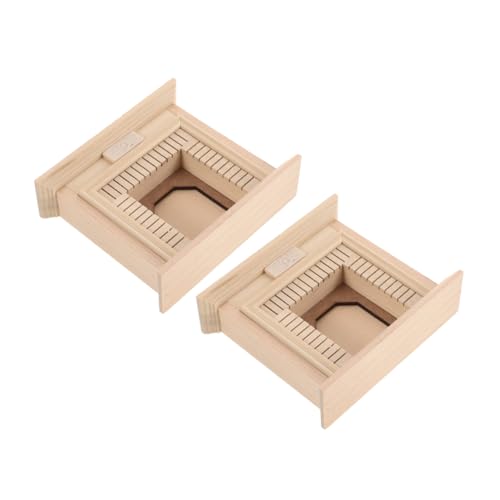SEWACC 2 Stück Puppenhaus-möbelzubehör: Unbehandelter Holzkamin – Miniatur-dekoration, Simulationsspielzeug – Mini-hauszubehör Für Mikro-landschafts-feengarten von SEWACC