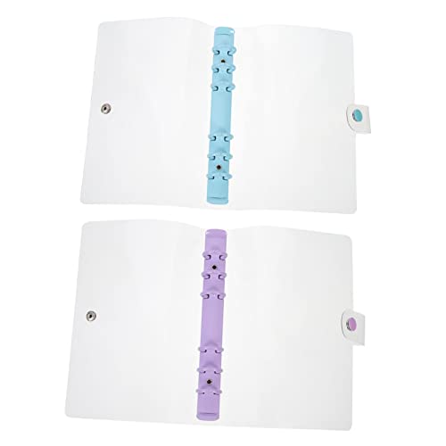 SEWACC 2 Stück Ringordner Schutzhülle Transparente PVC Notebook Hülle für Loseblatt Notizbücher für Büro und Schule Holunderlila Himmelblau von SEWACC