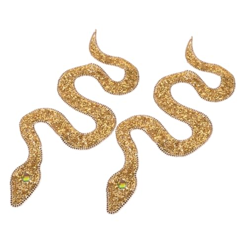 SEWACC 2 Stück Schlangenförmige Strass Bügelmotive Funkelnde Applikationen Vielseitige DIY Stoffaufnäher für Kleidung Schuhe Hüte und Taschen Langlebig und Einfach Anzubringen von SEWACC