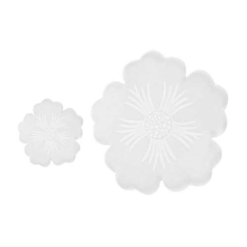 SEWACC 2 Stück Silikonform Blütenform Untersetzer und Tablett Gießform DIY Epoxidharz Resin Mold für Schmuck Dekoration Hitzebeständig Flexibel Geeignet für Kreative Harzkunst und von SEWACC