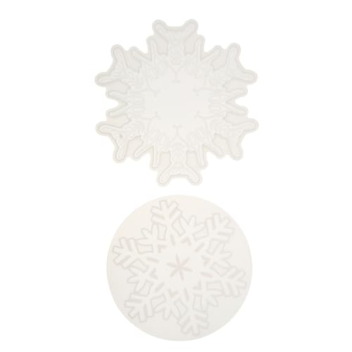 SEWACC 2 Stück Silikonform für Schneeflocken Untersetzer Diy Epoxidharz Gießform für Kreative Bastelprojekte für Tassenmatte und Dekoration von SEWACC