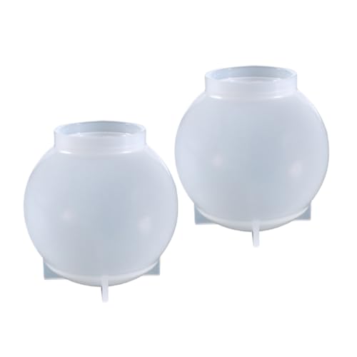 SEWACC 2 Stück Silikonformen Kugel Hohe Temperaturbeständigkeit Nahtlose Resin Gießform für Epoxidharz DIY Pflanzen Deko Schmuck Herstellung von SEWACC