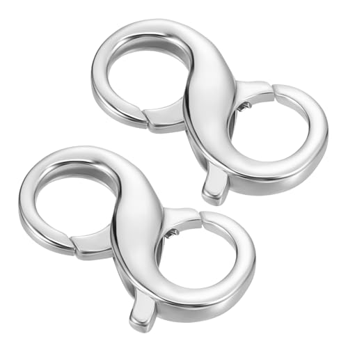 SEWACC 2 Stück Sterling Silber Doppel Hummer Verschluss Schmuckverschluss für Halsketten Armbänder DIY Reparatur Kettenverlängerung Eleganter Schmuckverschluss SEWACC 2 Stück Sterling Silber Doppel Hummer Verschluss Schmuckverschluss für Halsketten Armbänder DIY Reparatur Kettenverlängerung Eleganter Schmuckverschluss von SEWACC