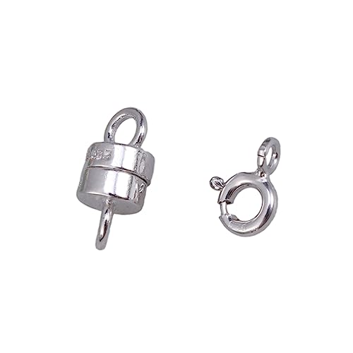 SEWACC 2 Stück Sterling Silber Magnetverschluss und Federverschluss für DIY Schmuckzubehör Handgefertigte Armbänder Fußkettchen Langlebig und Sicher von SEWACC