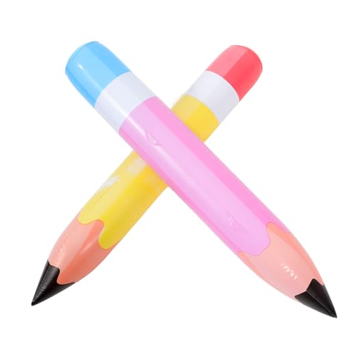 SEWACC 2 Stück Teiliges Aufblasbares Buntstift Farbenfrohe PVC Deko Große Aufblasbare Bleistifte für Geburtstagsfeiern Partygeschenke für Schüler Dekorative Party und Klassenzimmer von SEWACC