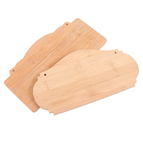 SEWACC 2 Stück Teiliges Bambus Holzschild Leere Diy Türschilder zum Bemalen Dekorative Hängende Tafeln für Zuhause Vielseitige Holzplatten für Gestaltung Rustikaler Vintage Stil von SEWACC