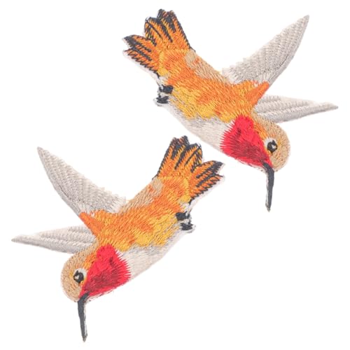 SEWACC 2 Stück Teiliges Bestickte Vogel Bügelflicken Symmetrische Hummingbird Applikationen für Kleidung Einfach zum Aufbügeln und Nähen Dekorative Reparatur Patches für DIY Textilien von SEWACC