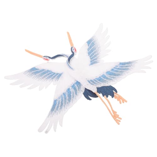 SEWACC 2 Stück Teiliges Crane Applique Patches Bestickte Stoffflicken zum Aufnähen Langlebige für Kleidung Taschen und DIY textilien Chinesisches Design von SEWACC