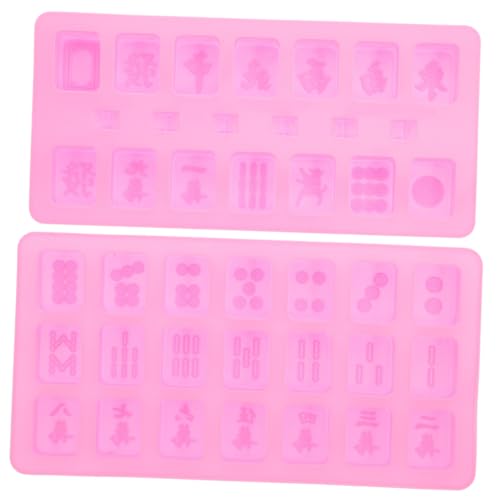 SEWACC 2 Stück Teiliges DIY Silikon Mahjong und Würfel Formen für Epoxidharz Gießen Flexible Reißfeste Gießformen Wiederverwendbar und Leicht zu Entformen für Resin Zufällige Farbe von SEWACC