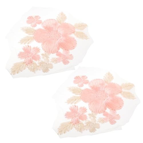 SEWACC 2 Stück Teiliges Große Bestickte Spitzen Blumenapplikationen zum Aufbügeln Zarte DIY Patches für Kleidung Schuhe Taschen Romantische Dekoration für Damenkleider von SEWACC