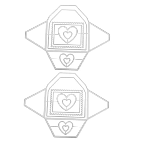 SEWACC 2 Stück Teiliges Metall Stanzformen Herz Umschlag Prägeschablonen Scrapbooking DIY Karten Album Bastelvorlage aus Robustem Carbonstahl für Präzises Schneiden Langlebig und Einfach von SEWACC