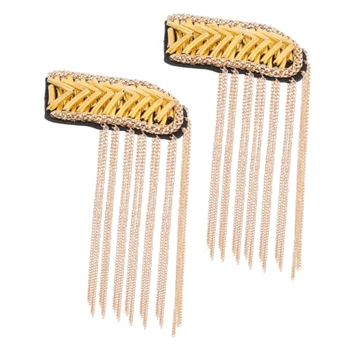 SEWACC 2 Stück Teiliges Schulter quasten epaulett Goldene Kettenverzierung Modisches Schmuck accessoire Stilvolle Kostümdekoration für Hochzeit Party und Festliche Anlässe SEWACC 2 Stück Teiliges Schulter quasten epaulett Goldene Kettenverzierung Modisches Schmuck accessoire Stilvolle Kostümdekoration für Hochzeit Party und Festliche Anlässe von SEWACC