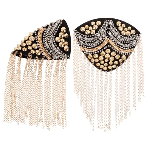 SEWACC 2 Stück Teiliges Schulterepaulettenset mit Nieten Quasten und Kettendekor Auffällige Punk schulterklappen für Damen Vielseitiges Mode accessoire für Bühne Hochzeit und Cosplay SEWACC 2 Stück Teiliges Schulterepaulettenset mit Nieten Quasten und Kettendekor Auffällige Punk schulterklappen für Damen Vielseitiges Mode accessoire für Bühne Hochzeit und Cosplay von SEWACC