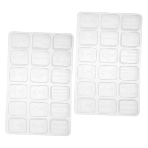 SEWACC 2 Stück Teiliges Silikon Mahjong Mold für Epoxidharz Diy Mahjong Fliesenformen für Kreative Bastelprojekte und Familienunterhaltung nicht Haftend Leicht zu Entformen von SEWACC