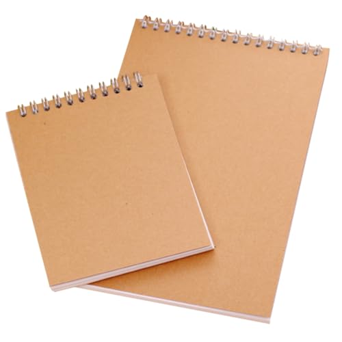 SEWACC 2 Stück Teiliges Skizzenbuch Spiralbindung Blanko Blätter Tragbares Künstler Zeichnen Notizbuch mit Kraftpapier Geeignet für Graffiti Malerei Anfänger und Studenten von SEWACC