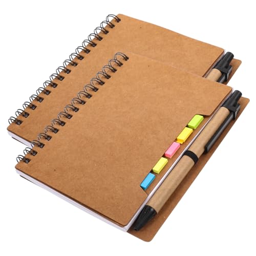 SEWACC 2 Stück Teiliges Spiral notizblock Haftnotizen Kleiner Farbiger Wochenplaner Leichtes Schreibpad für Büro Schule und Konferenzen Praktisches Dekoratives Design Flaches Format für von SEWACC