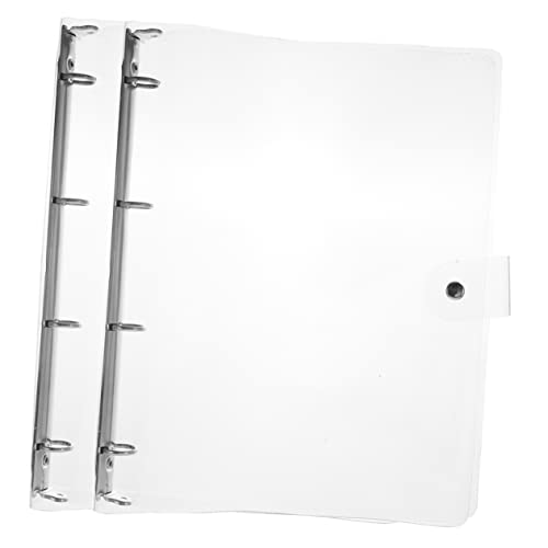 SEWACC 2 Stück Teiliges Transparentes Notizbuch Cover mit Druckknopf Wiederverwendbarer Loseblatt Ordner Schmutzabweisend Leicht Rutschfest als Ästhetische Schul und Büro Mappe von SEWACC