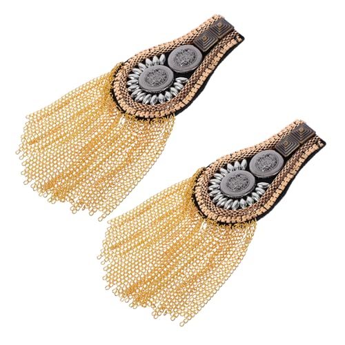 SEWACC 2 Stück Teiliges Unisex Schulterabzeichen mit Quaste und Kette Verstellbare Brosche Schulterkette Schmuck Modische Epauletten für Damen und Herren Stilvolle Party und SEWACC 2 Stück Teiliges Unisex Schulterabzeichen mit Quaste und Kette Verstellbare Brosche Schulterkette Schmuck Modische Epauletten für Damen und Herren Stilvolle Party und von SEWACC